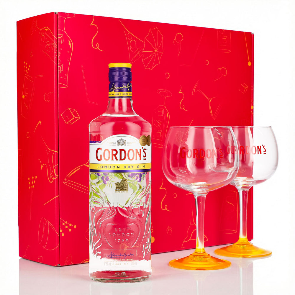 Coffret cadeau Gordon's Gin 0,7 l 37,5 % + verre ballon Copa I rose