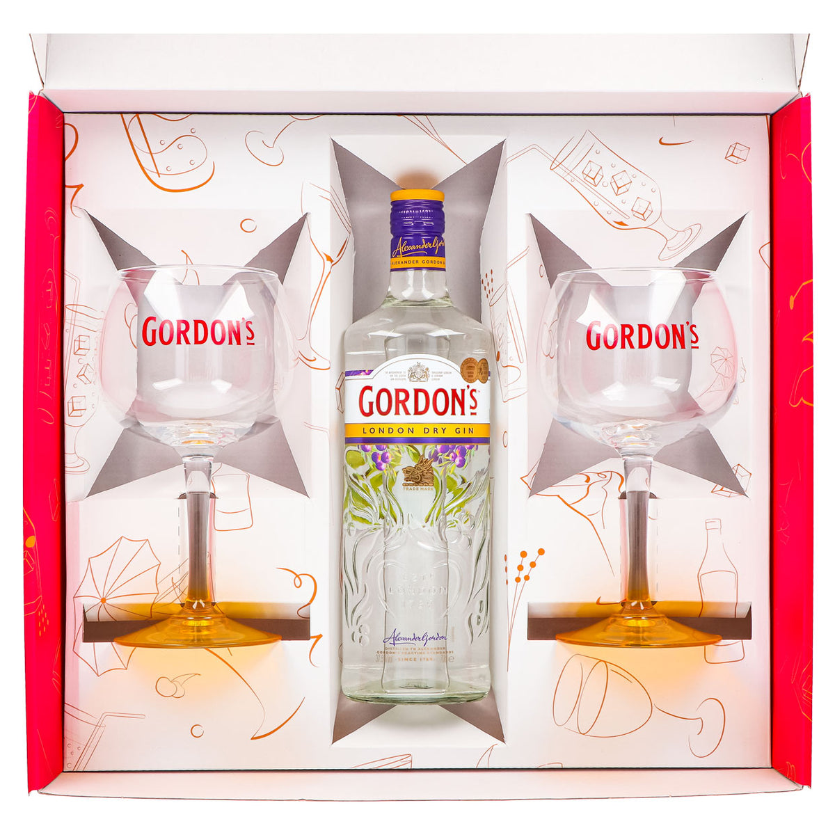 Coffret cadeau Gordon's Gin 0,7 l 37,5 % + verre ballon Copa I rose – Vue 4