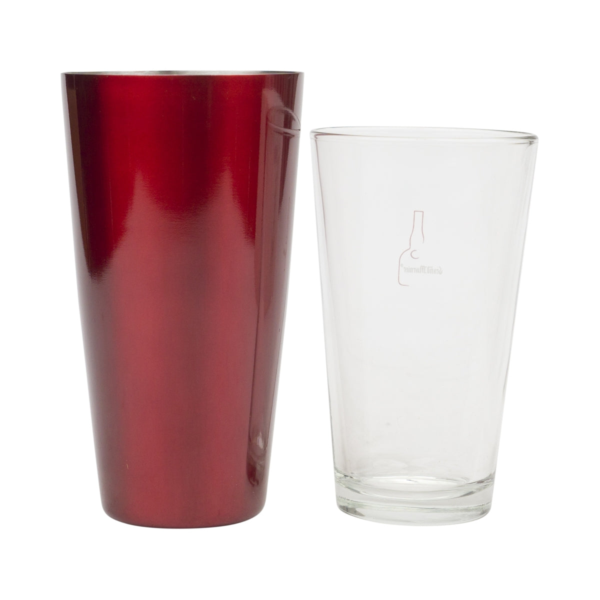 Shaker à cocktail Grand Marnier en métal rouge Boston pour barman – Vue 3