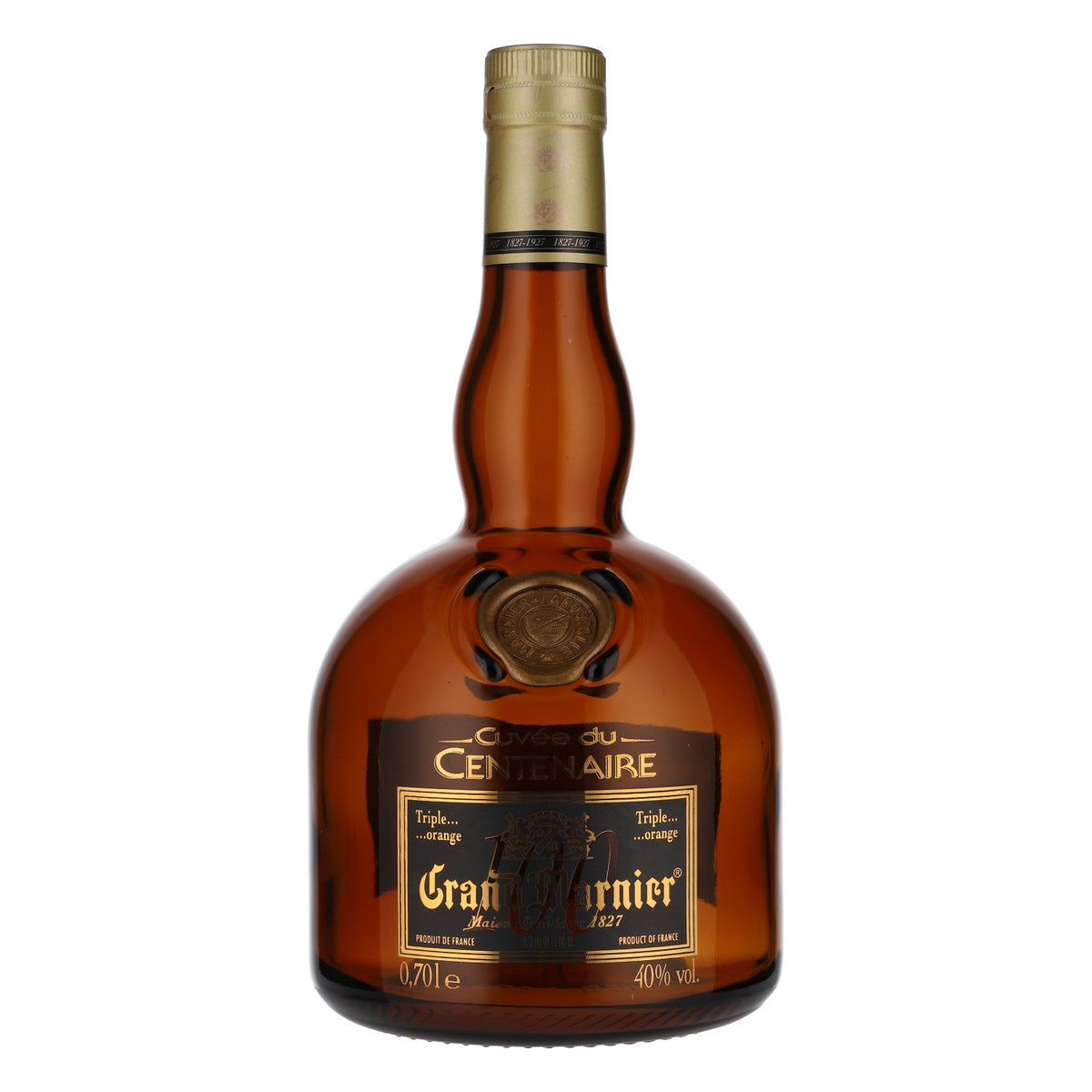 Bouteille vide de liqueur Grand Marnier, 100 ans, avec coffret