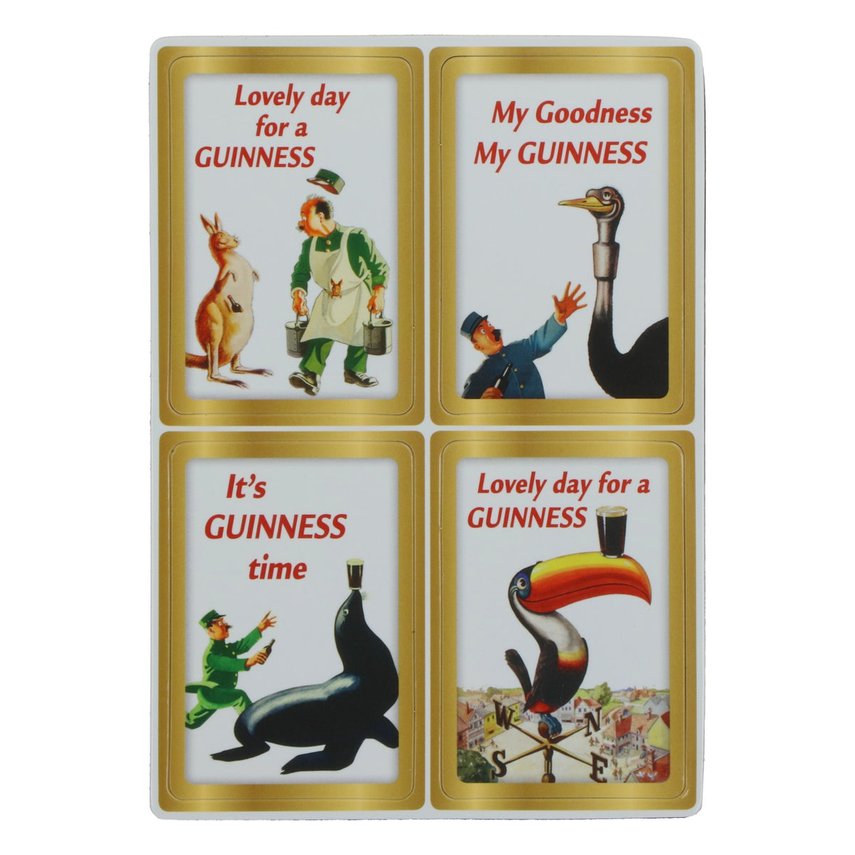 Bière Guinness 4 x aimants pour réfrigérateur Set d'aimants rétro publicitaires pour la bière