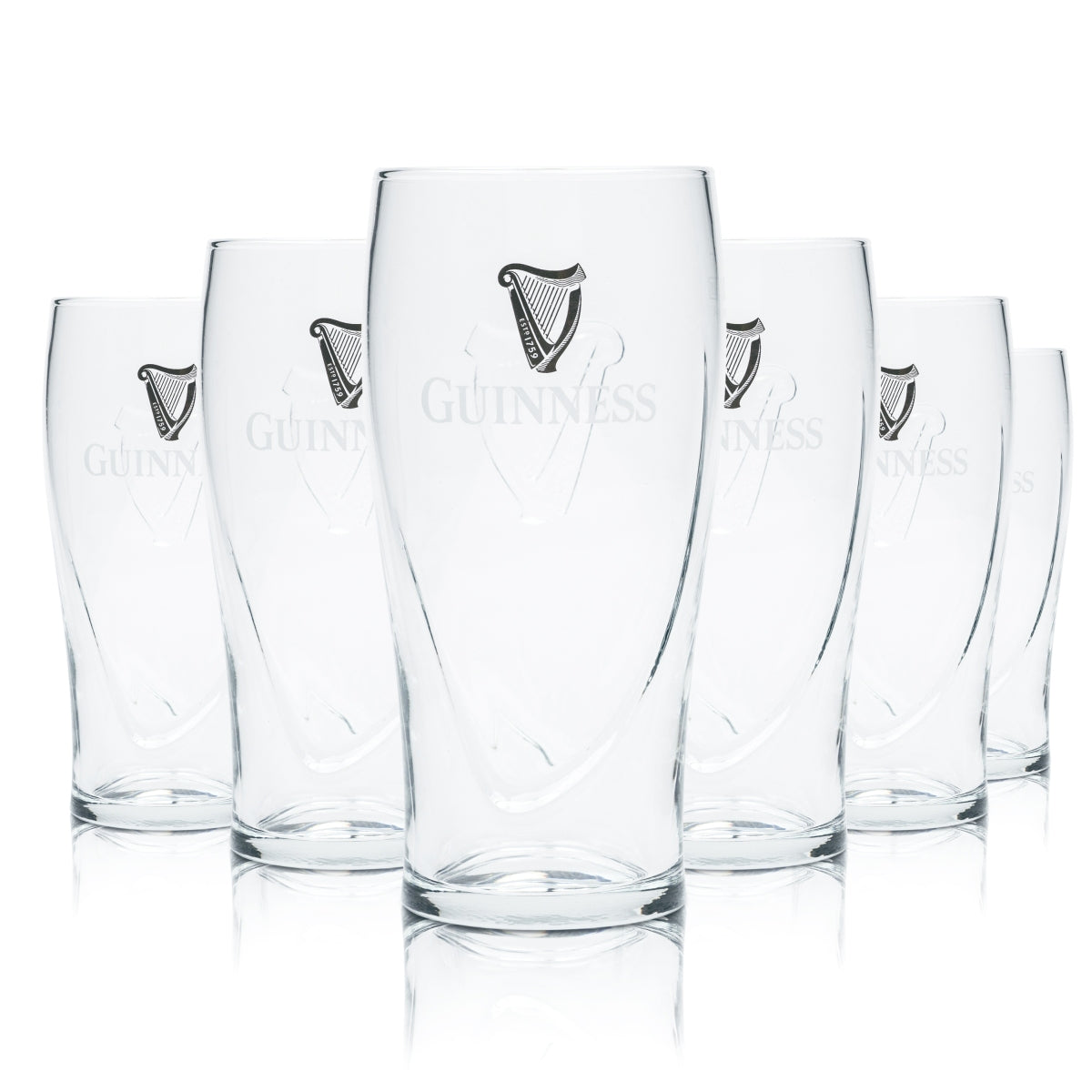 Lot de 6 verres à Guinness de 0,5 l, verres à pinte « Gravity » avec relief représentant une harpe, Stout irlandaise – Vue 2