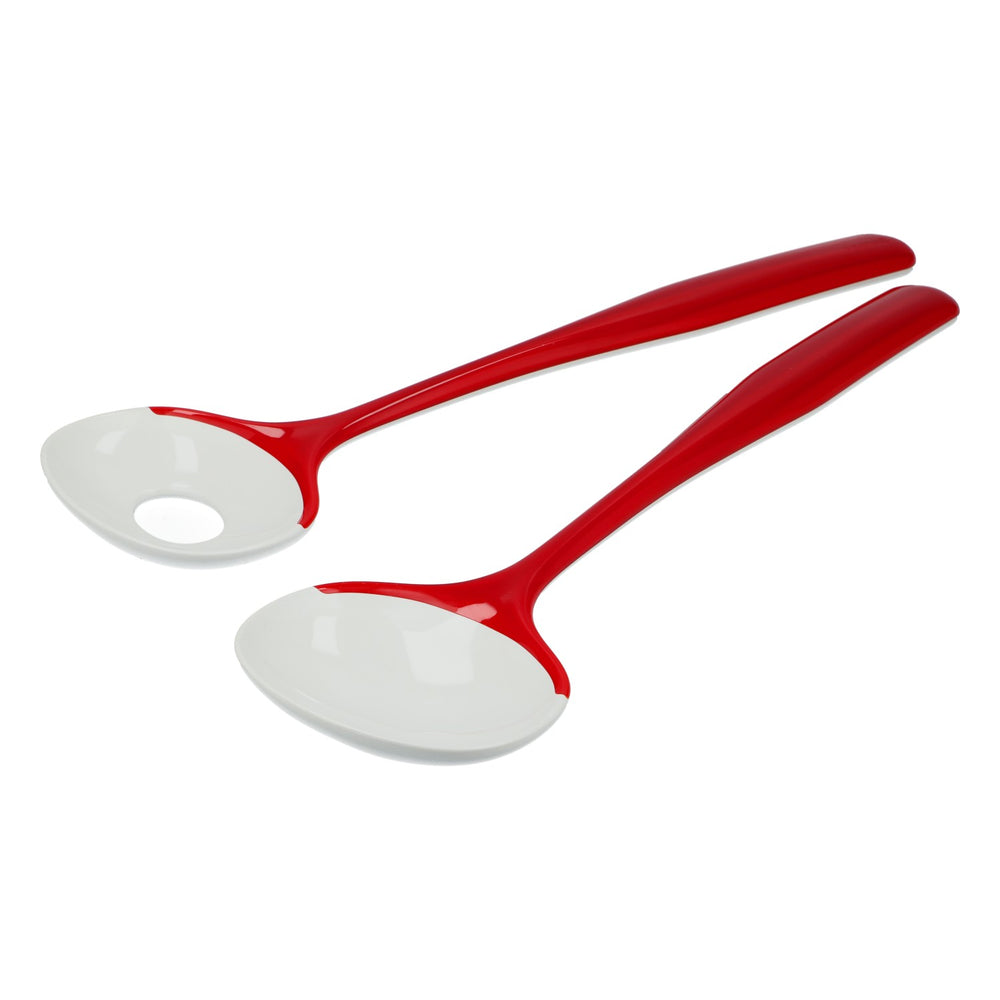 Couverts à salade Guzzini « Vintage » rouge/blanc, en plastique, lot de 2 pièces