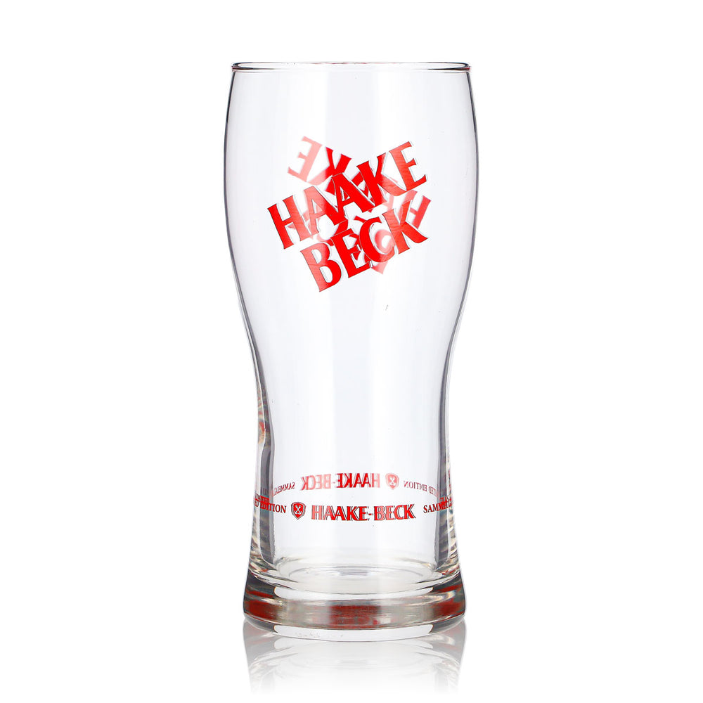 Verre à bière Haake Beck 0,38 l, logo rouge, verre de collection en édition limitée (2) Hacke