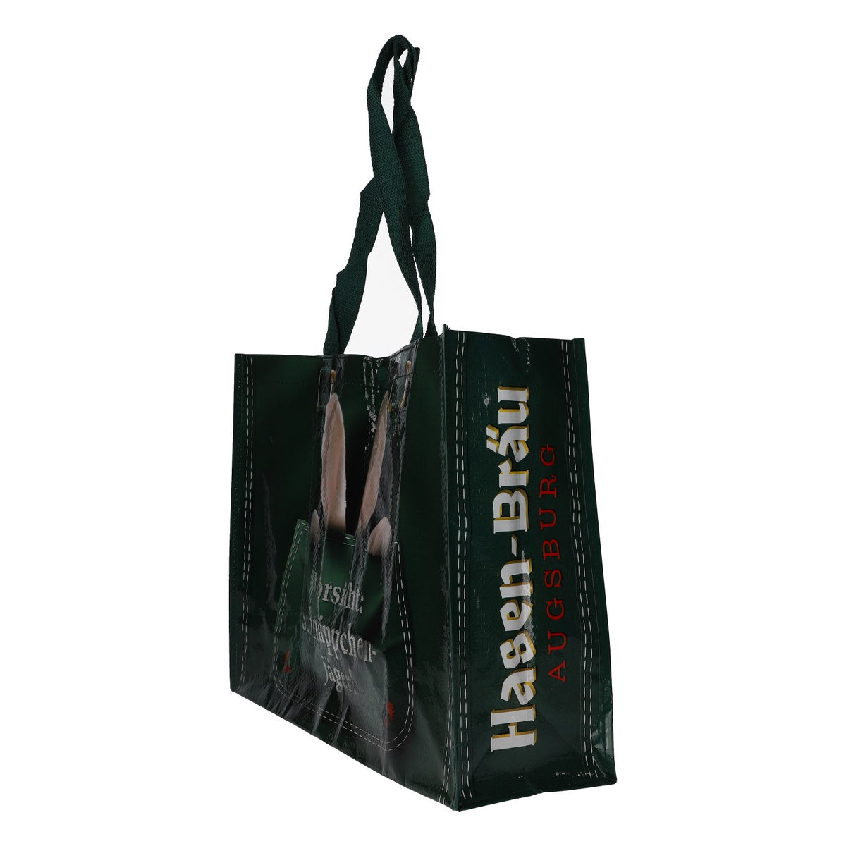 Hasenbräu Augsburg : sac à provisions vert avec jeton de caddie – Vue 3
