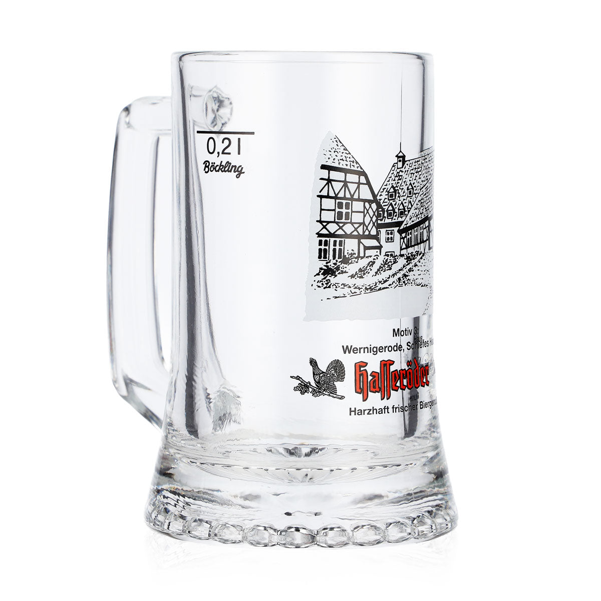 Verre à bière Hasseröder, chope de 0,2 l, motif n° 3 : Wernigerode, la maison penchée, Böckling – Vue 2