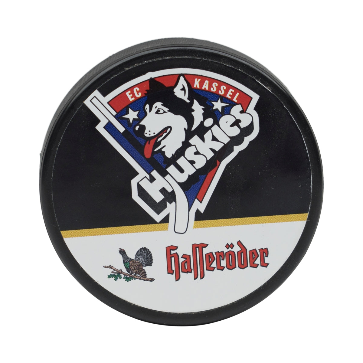 Hasseröder Bière Hockey-Puck Huskies avec sous-verres en verre et sous-verres de hockey sur glace – Vue 2
