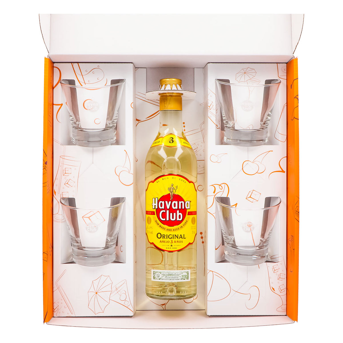 Havana Club Geschenkset 0,7l Flasche 37,5 % Vol. + Tumbler–orange – Ansicht 3