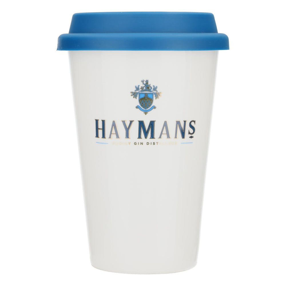 Tasse en céramique Hayman Gin 0,41 l Tasse à café Tasse à gin Couvercle bleu