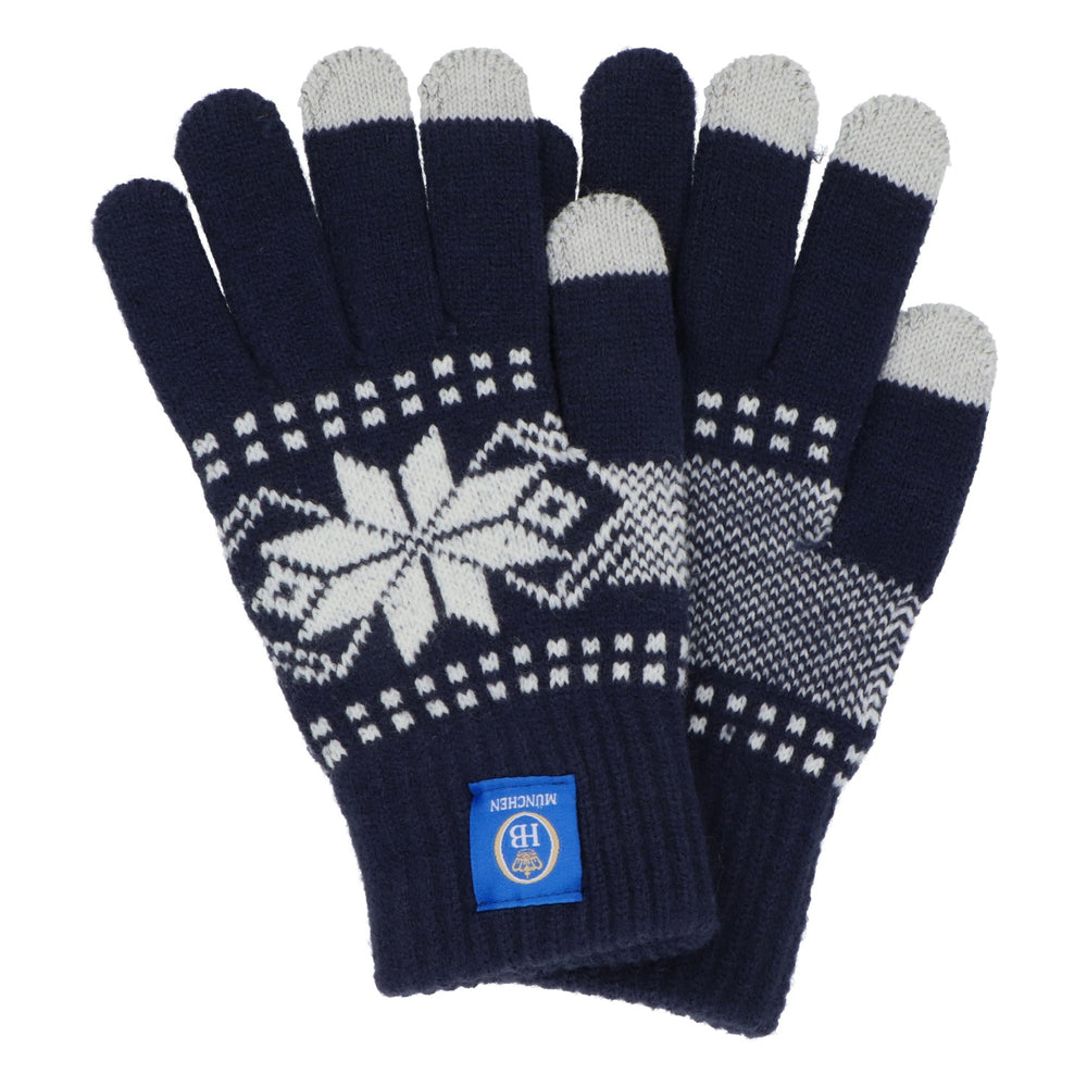 Gants d'hiver HB Munich en laine, compatibles écran tactile, motif flocons de neige