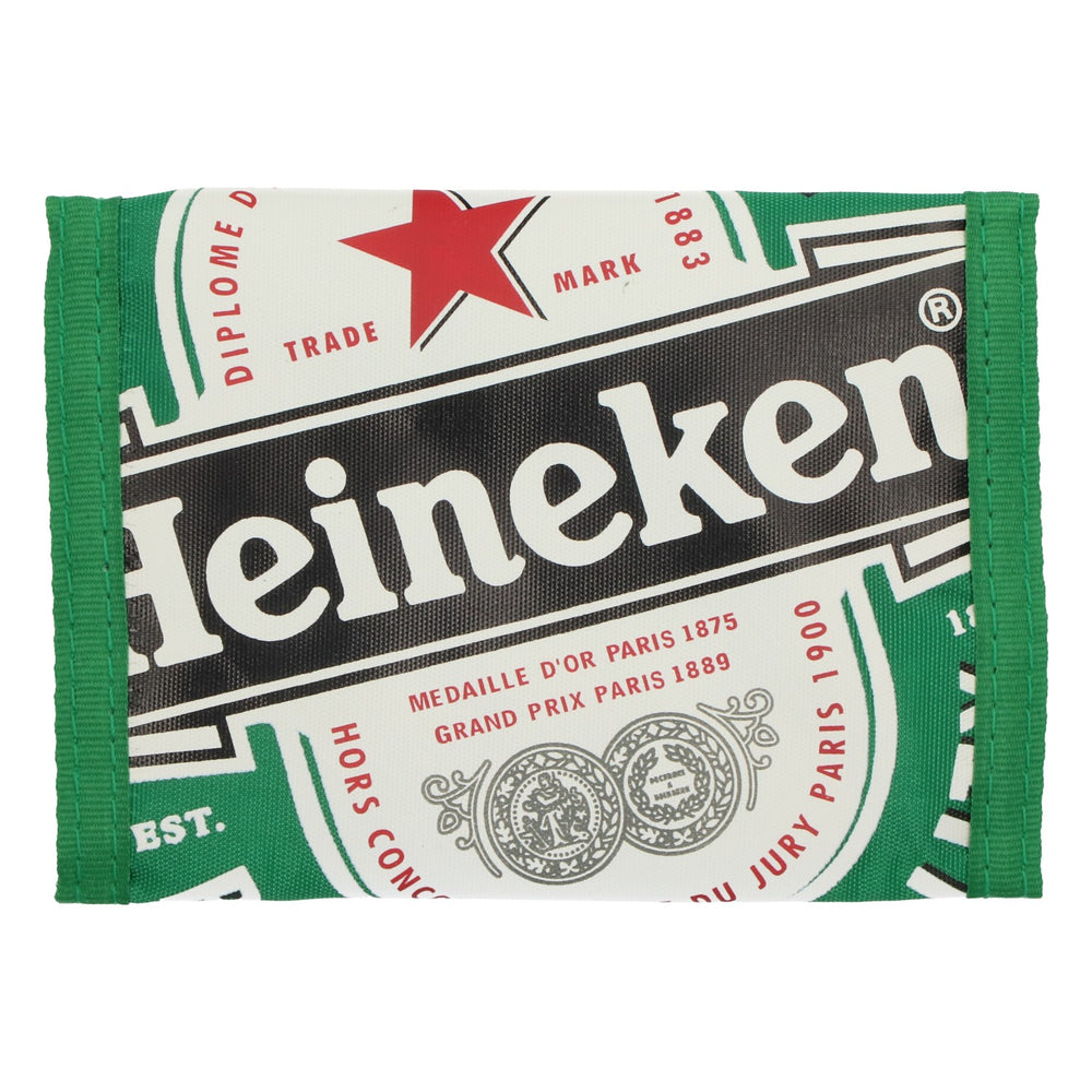 Portefeuille Heineken vert avec fermeture velcro et compartiment à monnaie - Pour les fans de bière