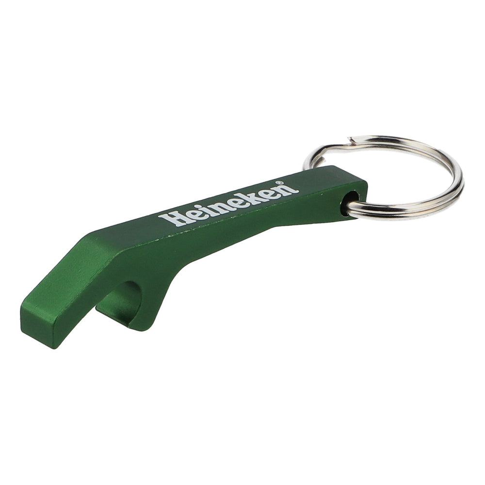 Porte-clés Heineken avec décapsuleur, en métal vert, modèle original