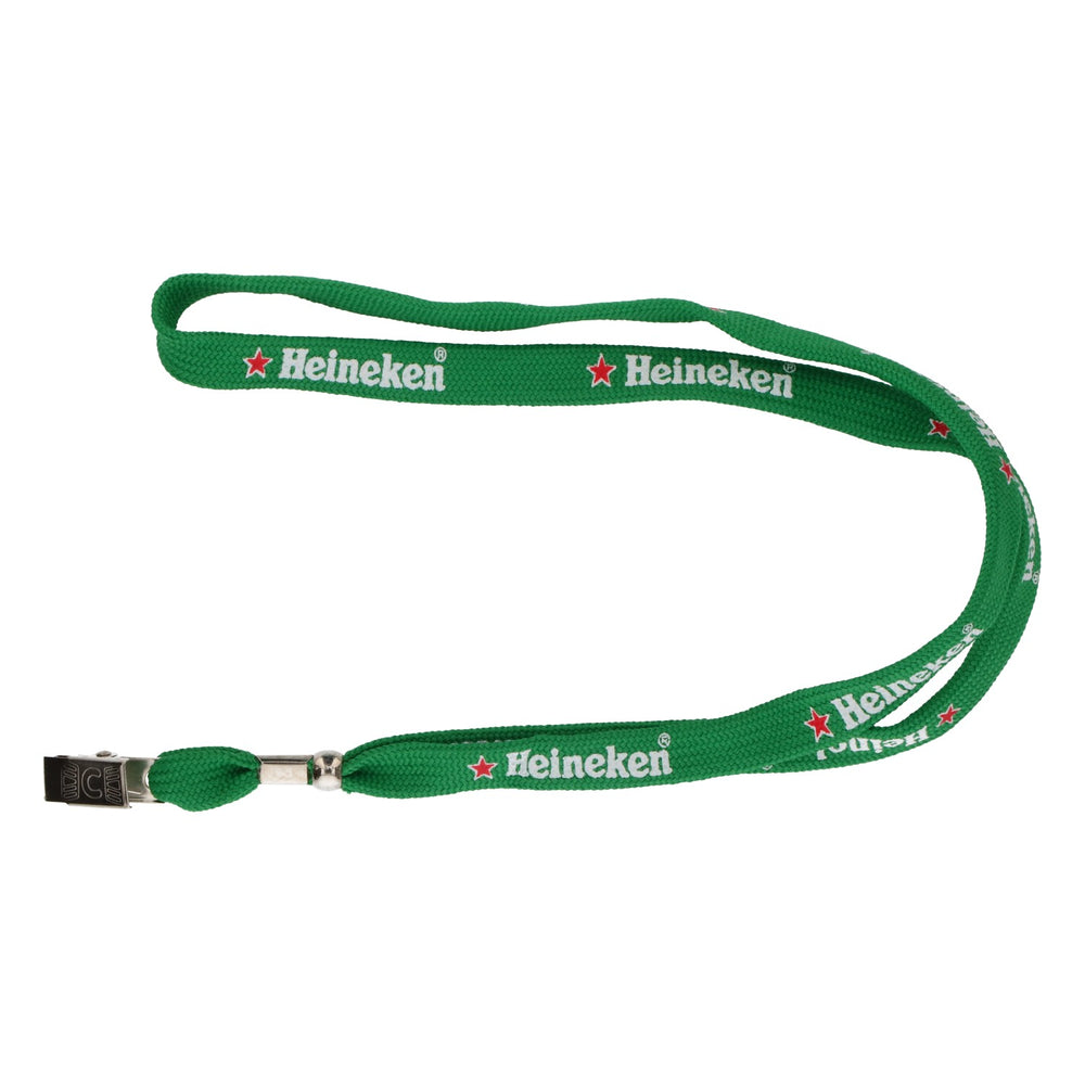 Lanière Heineken pour carte d'identité, verte, avec clip métallique, originale