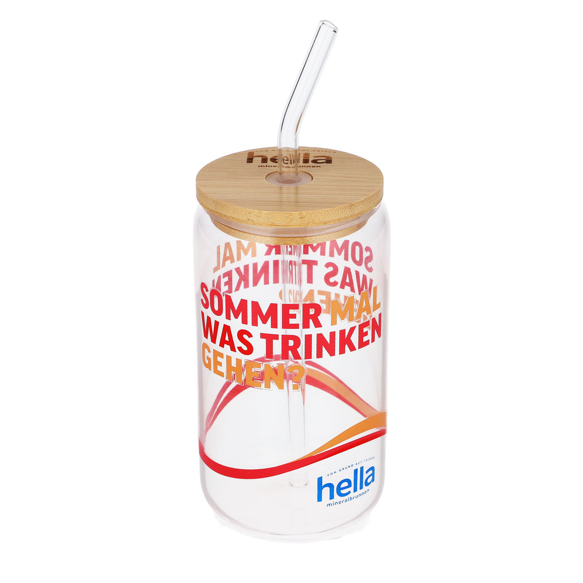 Verre Hella 0,49 l Couvercle en bois Verre Paille Été Aller boire un verre ?
