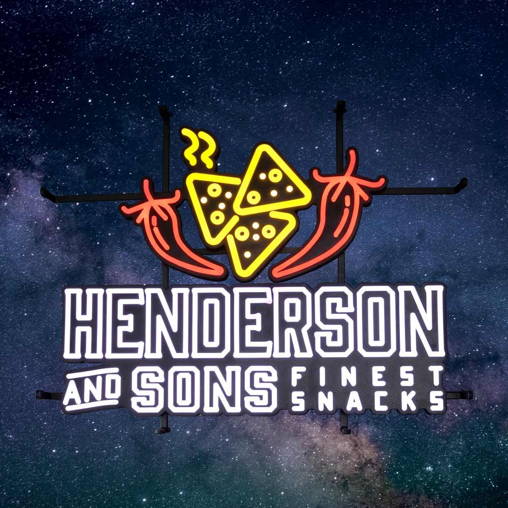 Henderson Sons Enseigne lumineuse LED Sign Chili Pepperoni Néon Plaque murale MBG Décoration
