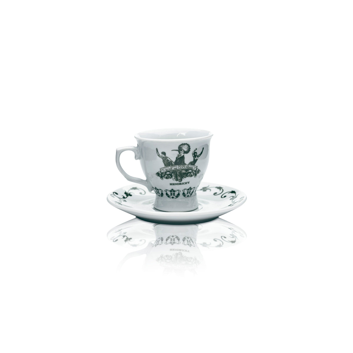 6 tasses Hendricks 170 ml + soucoupes Café Thé Verres à anse Gin Tonic – Vue 3
