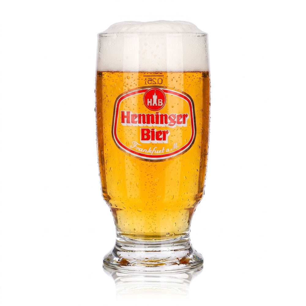 Verre à bière Henninger, 0,25 l, logo rouge Sahm