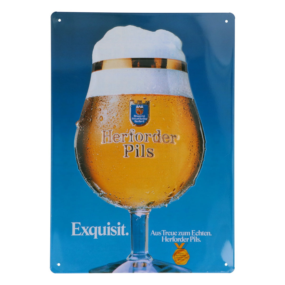 Brasserie Herforder : plaque en métal décorative « Bière » pour la murale, modèle raffiné