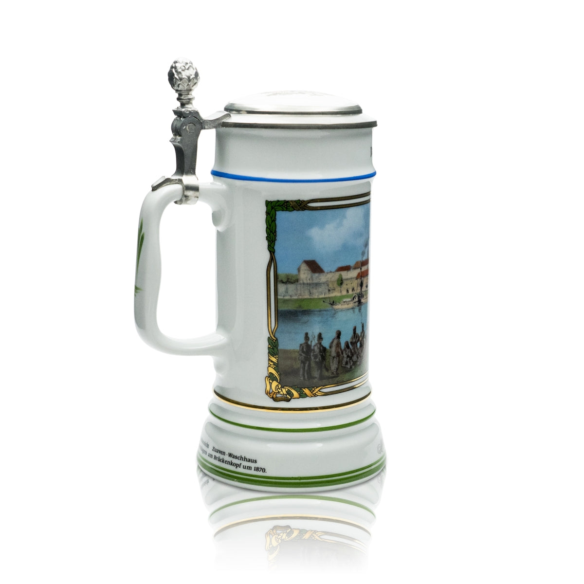 Herrnbräu Bierkurg Verre Chope annuelle 1991 Couvercle en étain Certificat Collectionneur Chope – Vue 2