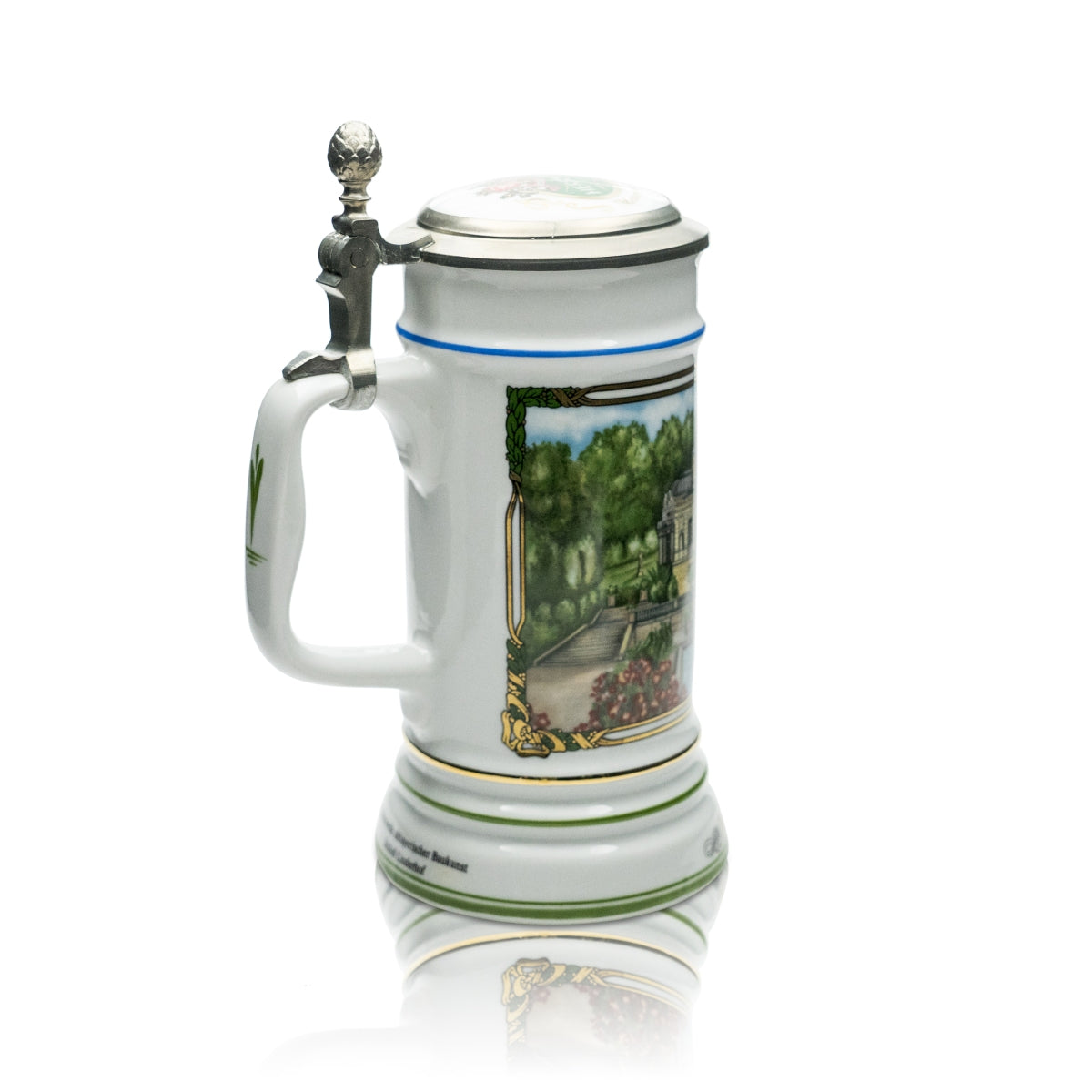 Herrnbräu Bierkurg Verre Chope annuelle 1995 Couvercle en étain Certificat Collectionneur Chope – Vue 2
