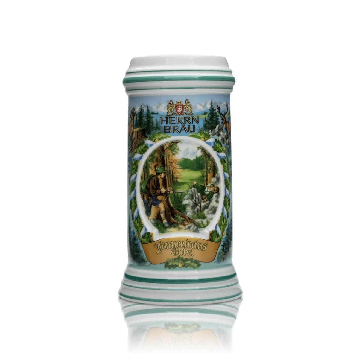 Verre de collection Herrnbräu 0,5 l, chope, verre à bière, verre à pied, chope de l'année 1989, rare