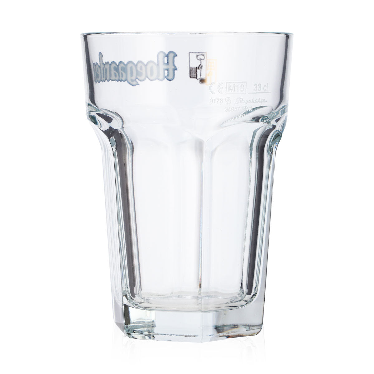 Verre à bière Hoegaarden 0,33 l, en relief, blanc/logo bleu, verre à bière Pasabahce – Vue 3