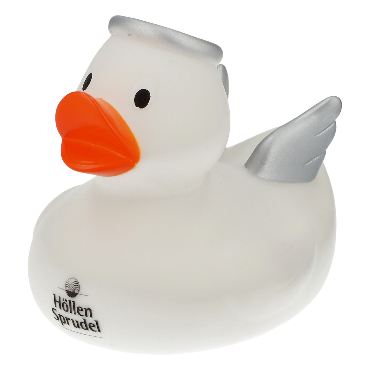 Canard en caoutchouc « Höllensprudel » - Canard de pêche blanc - Canard de collection - Canard qui couine