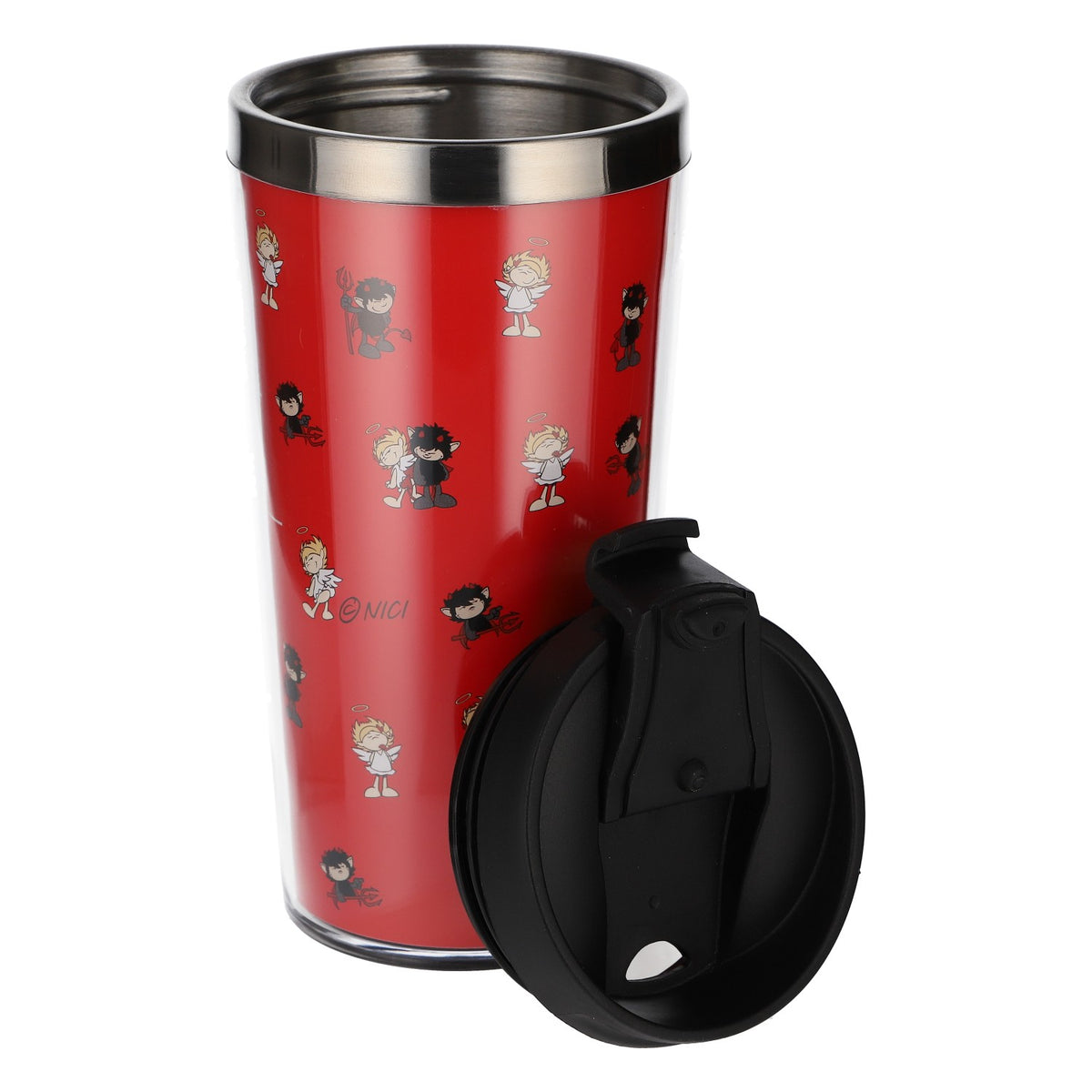 Gobelet isotherme « Höllensprudel » avec couvercle, 0,5 l, réutilisable, motif rouge – Vue 4
