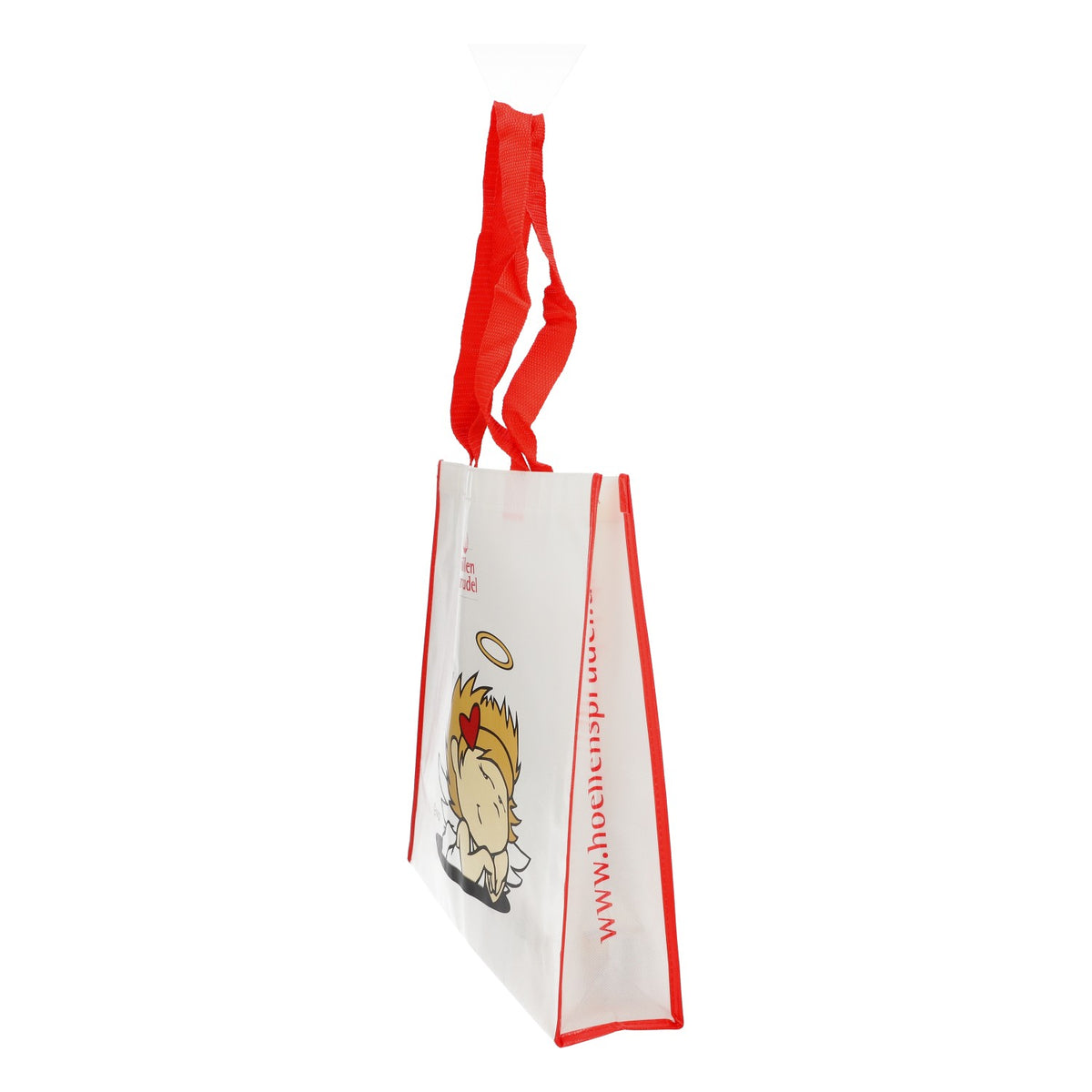 Sac à provisions « Höllensprudel » blanc/rouge, en plastique Nici, avec motif de pêche – Vue 3