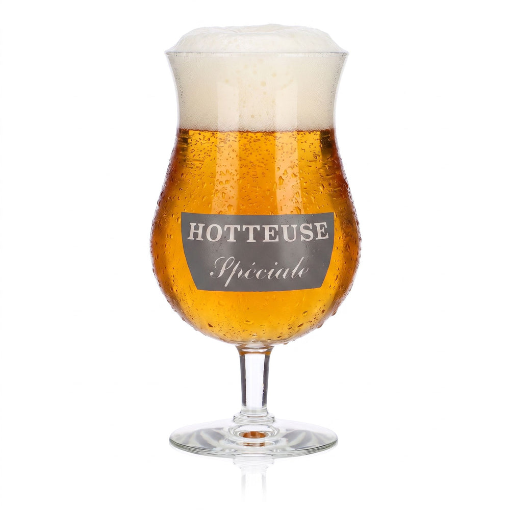 Verre à bière Hotteuse, modèle « Pokal », 0,39 l, forme tulipe, « Speciale », logo noir, verre à bière de type « Pokal »