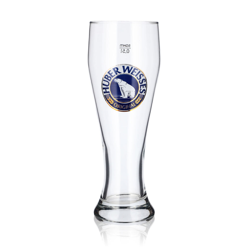 Verre à bière Huber Weisse 0,5 l, verre à bière de blé, verre à bière de blé crémeuse, verre à bière de blé à levure