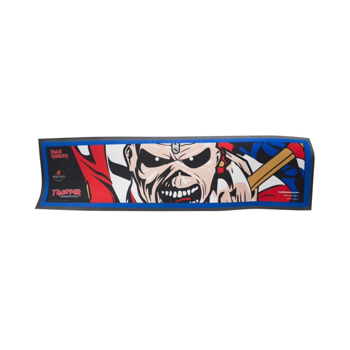 Iron Maiden Trooper Tapis de bar 90 x 25 cm Tapis de bar en caoutchouc Tapis égouttoir pour verres