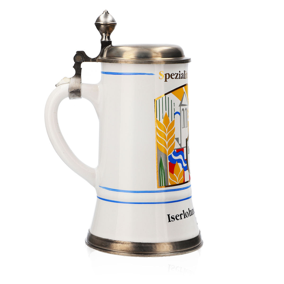 Verre à bière Iserlohner Chope annuelle 2000 Chope en grès Seidel Couvercle en étain 0,65 l Chope – Vue 3