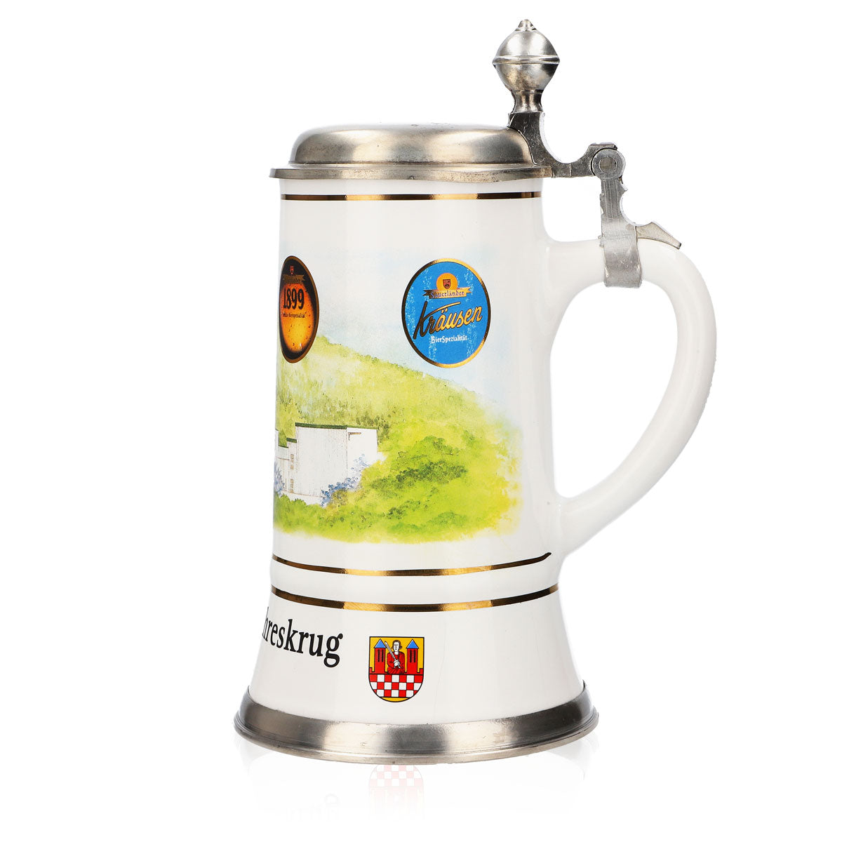 Verre à bière Iserlohner Chope annuelle 2001 Chope en grès Couvercle en étain 0,65 l Chope – Vue 5