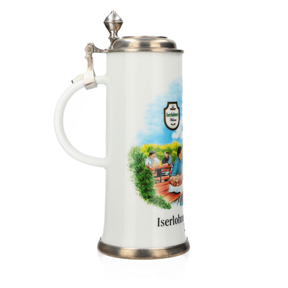 Verre à bière Iserlohner Chope annuelle 2002 Chope en grès Couvercle en étain 0,65 l Chope – Vue 3