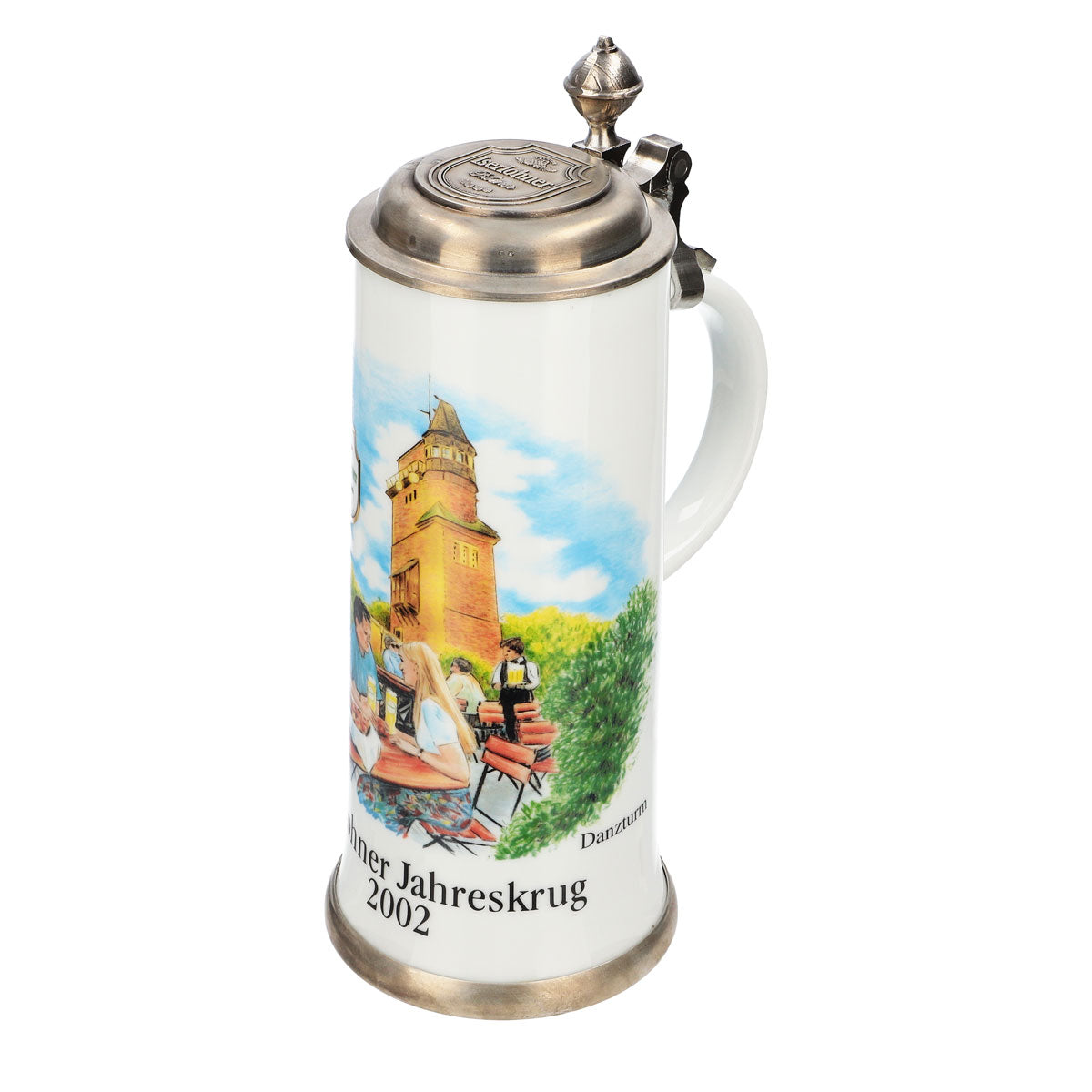 Verre à bière Iserlohner Chope annuelle 2002 Chope en grès Couvercle en étain 0,65 l Chope – Vue 6