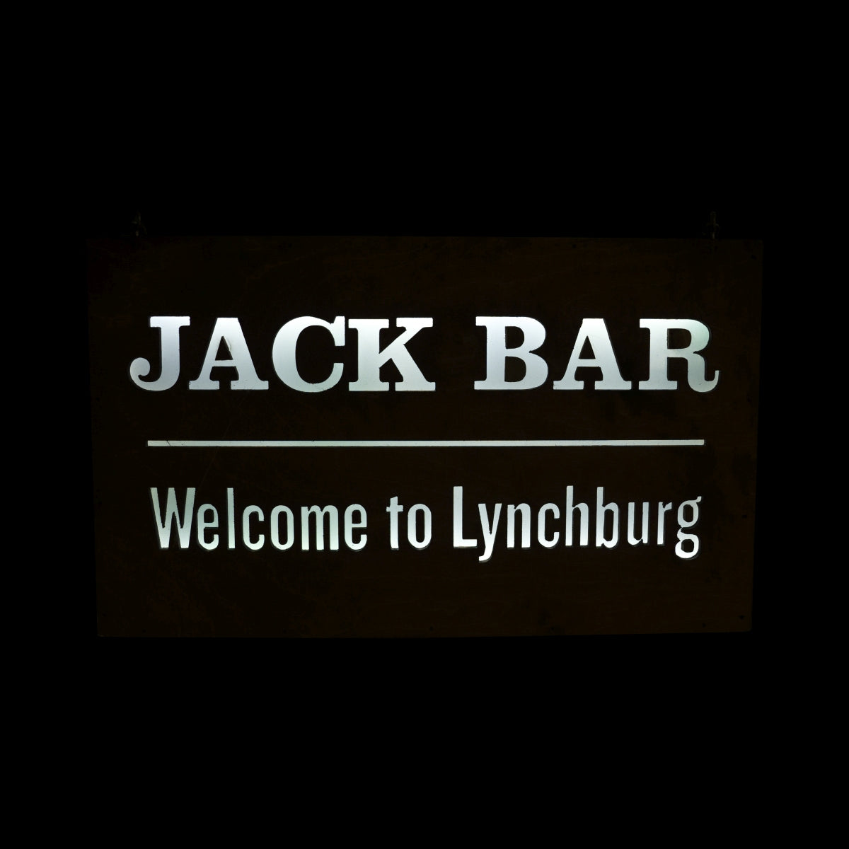 Enseigne lumineuse Jack Daniels Whiskey 50 x 30 cm Lynchburg Bar LED bois – Vue 2
