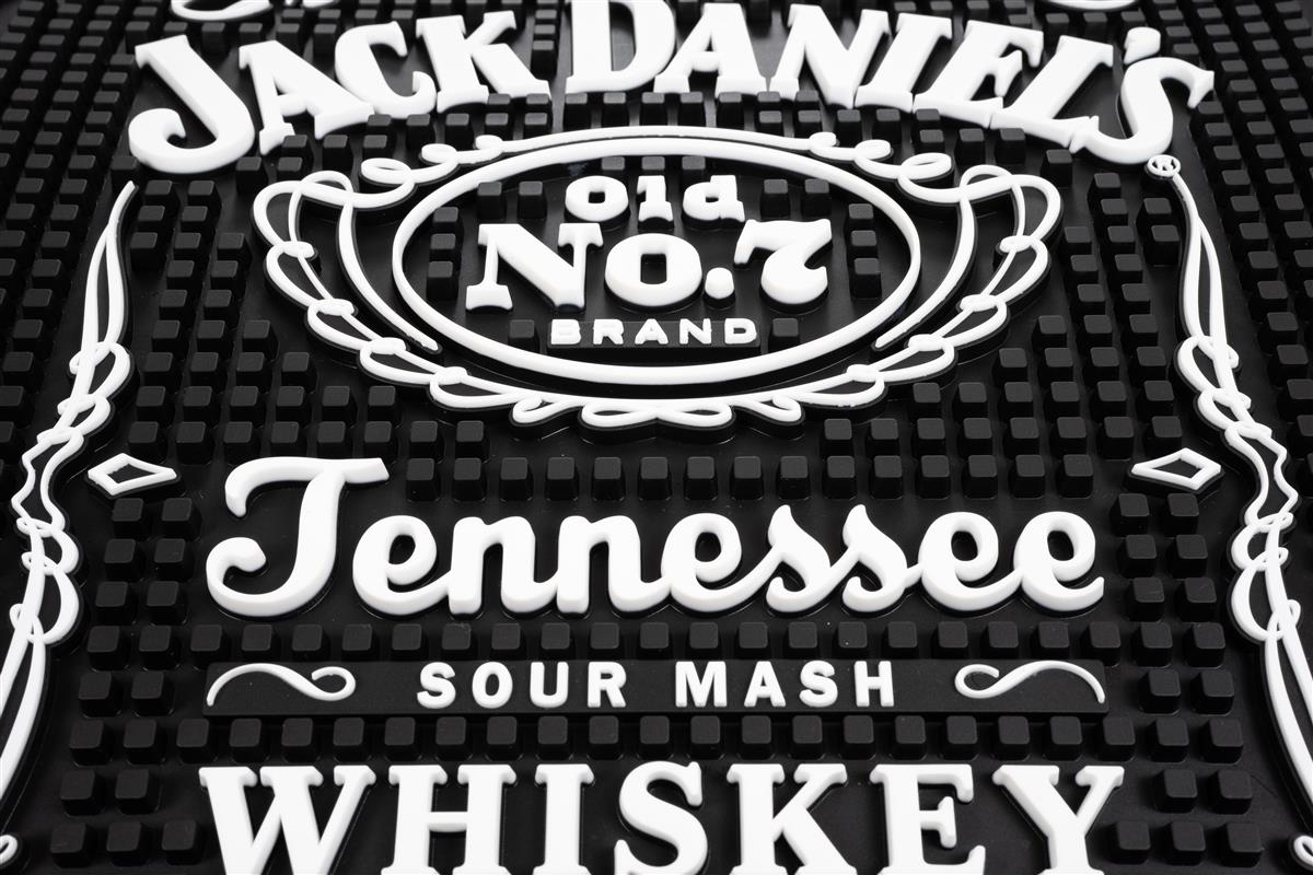 Jack Daniels Whisky Tapis de bar Tapis égouttoir Accessoires de bar noir 4 coins – Vue 2
