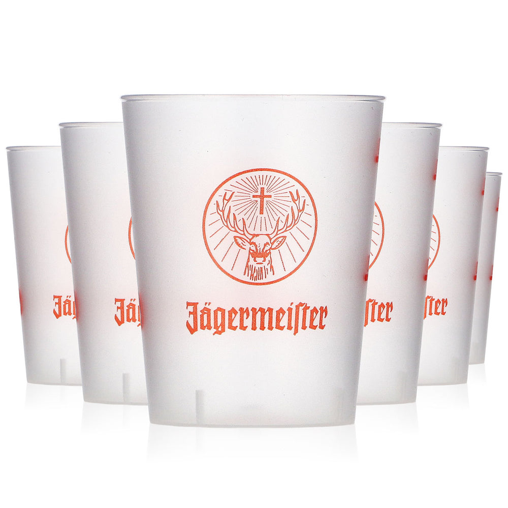Liqueur Jägermeister, lot de 50 verres à shot en plastique de 2 cl/4 cl, couleur orange, style « Kölsch »