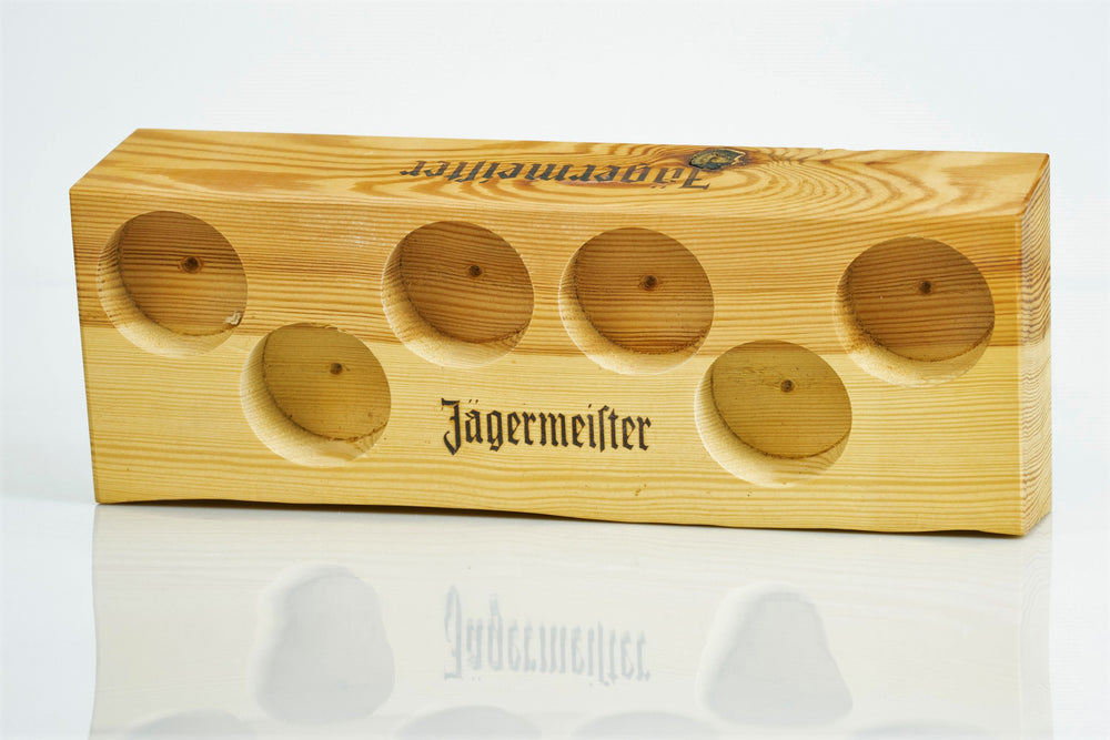 Plateau à liqueur Jägermeister Plateau de service Plateau de serveur Bloc en bois pour 6 shots