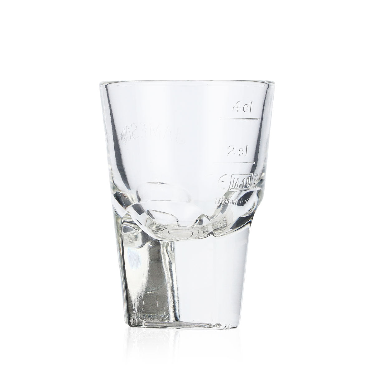 Verre à whisky Jameson Verre à shot Stamper Court 2 cl/4 cl Relief Fond triangulaire – Vue 3