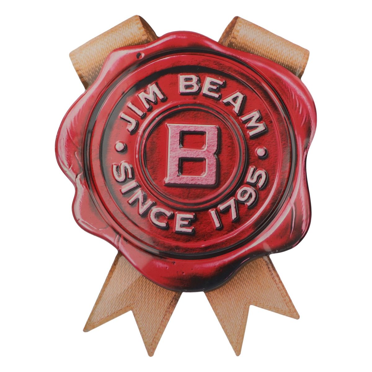 Jim Beam Plaque métallique 3D Plaque publicitaire 40 x 30 cm Années 90 SINCE 1795 Décoration publicitaire