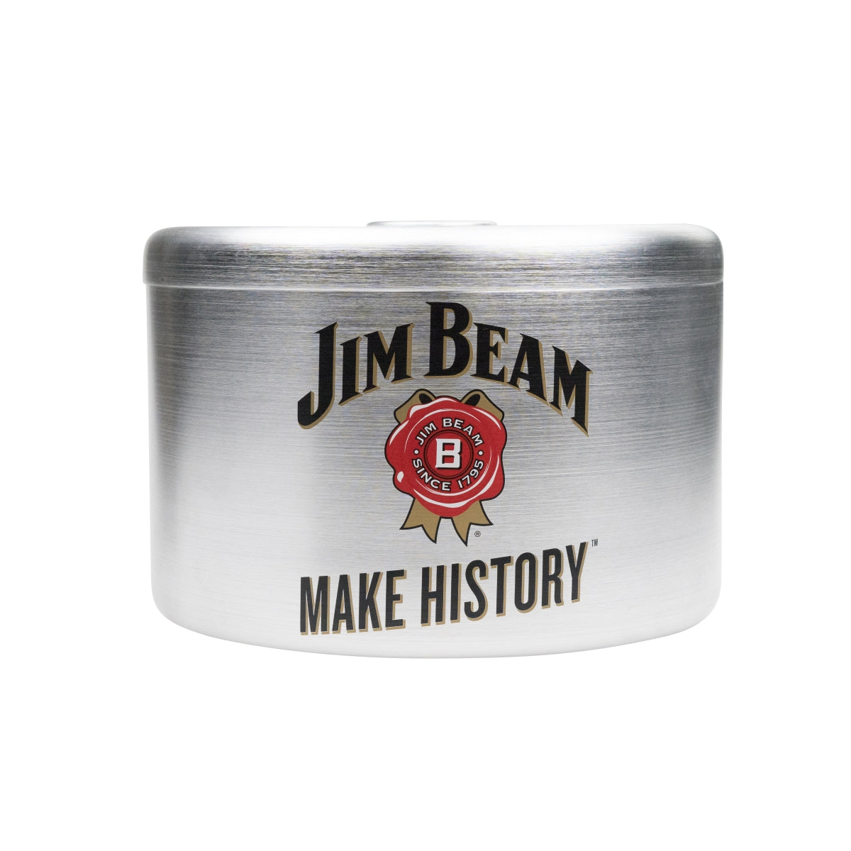 Jim Beam Whiskey Bac à glaçons Refroidisseur de bouteille Métal argenté Make History