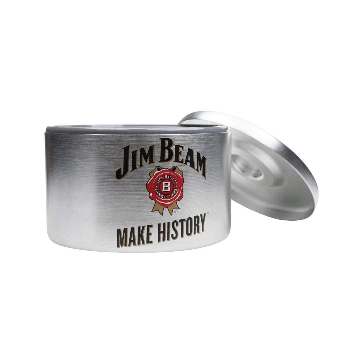 Jim Beam Whiskey Bac à glaçons Refroidisseur de bouteille Métal argenté Make History – Vue 3