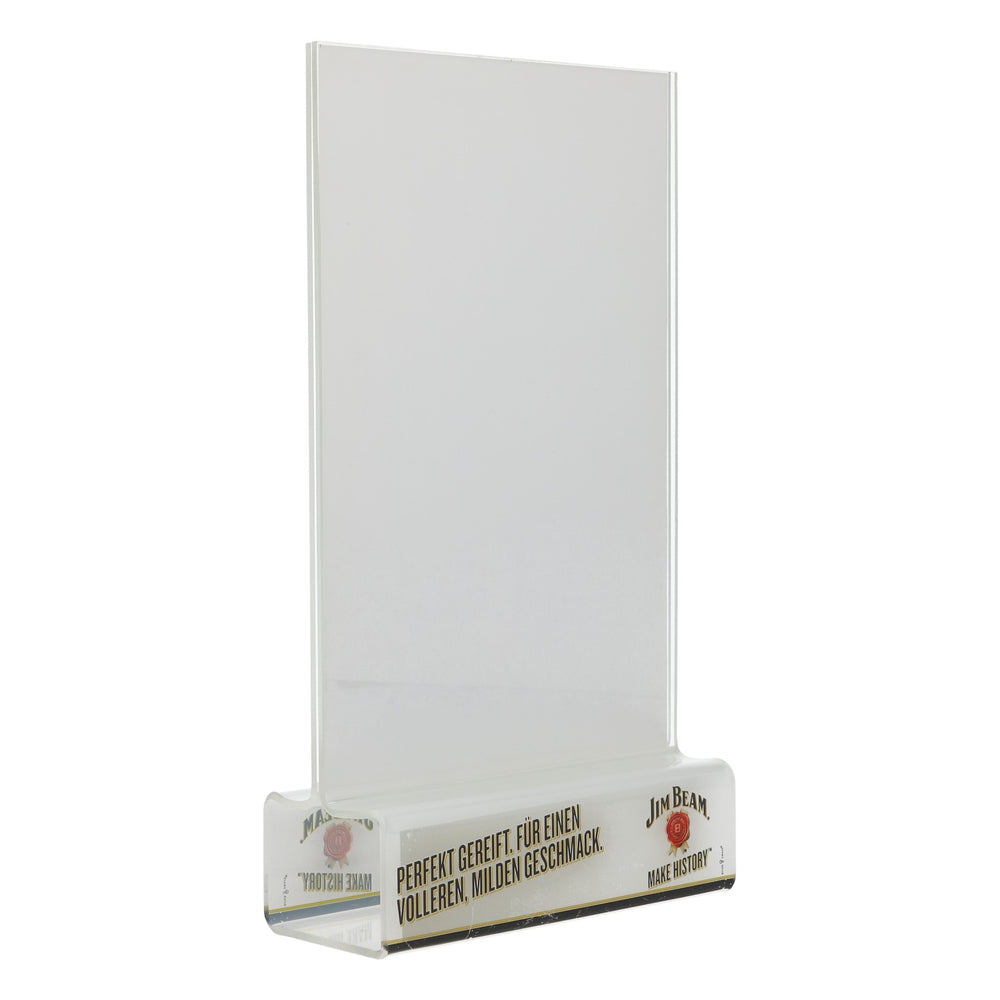 Jim Beam Whiskey Présentoir de table Porte-menu blanc