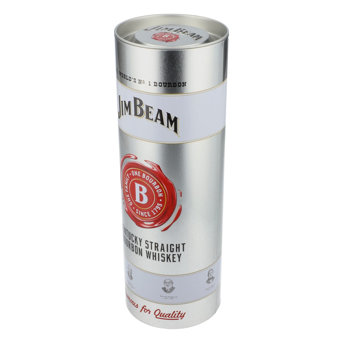 Jim Beam Whisky Boîte en métal Décoration ronde Argent – Vue 5