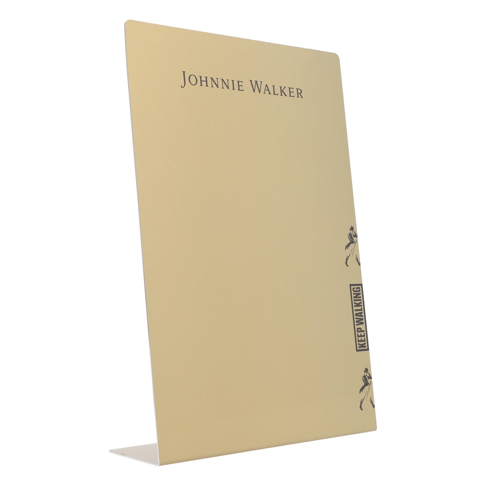 Présentoir de table pour whisky Johnnie Walker, étiquette de prix, plaque en tôle dorée