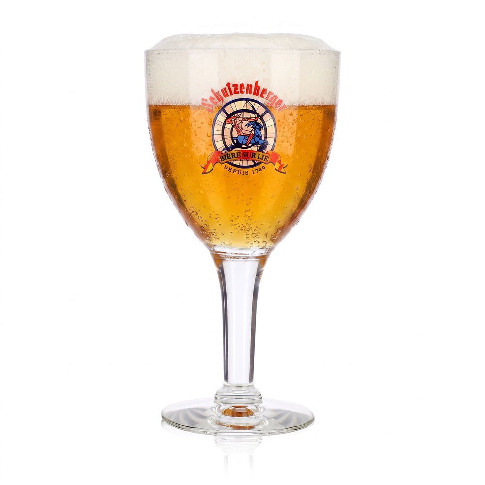 Verre à bière Jubilator Schutzenberger 0,25 l, forme de coupe, logo de l'archer