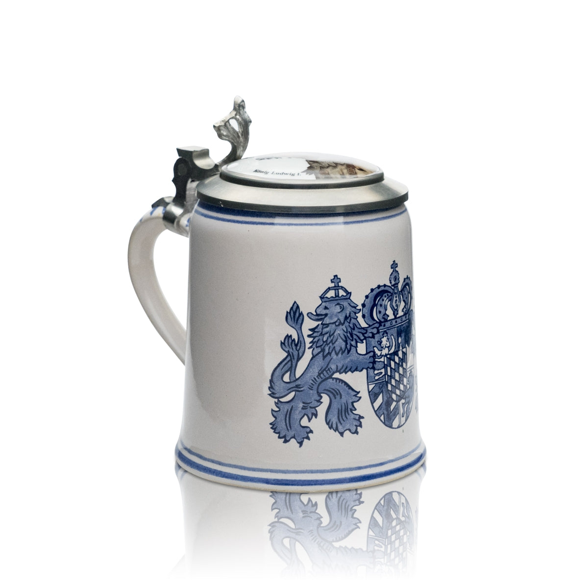 Kaltenberg Verre collector 0,5 l Chope à bière Humpen Seidel Roi Louis Ier Couvercle en étain – Vue 2