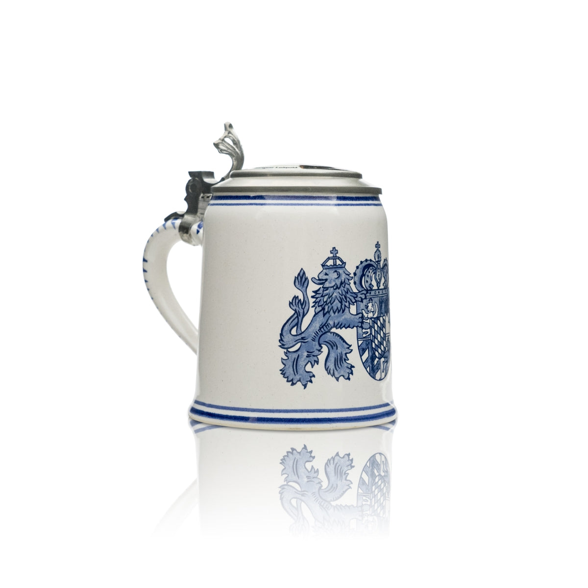 Kaltenberg Verre de collection 0,5 l Cruche en terre cuite Prince régent Luitpold Couvercle en étain Bar